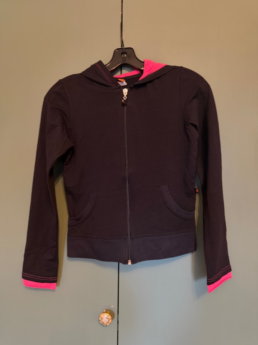 Nwot Y2k Le donne cyberpunk baby zip up black size Xs